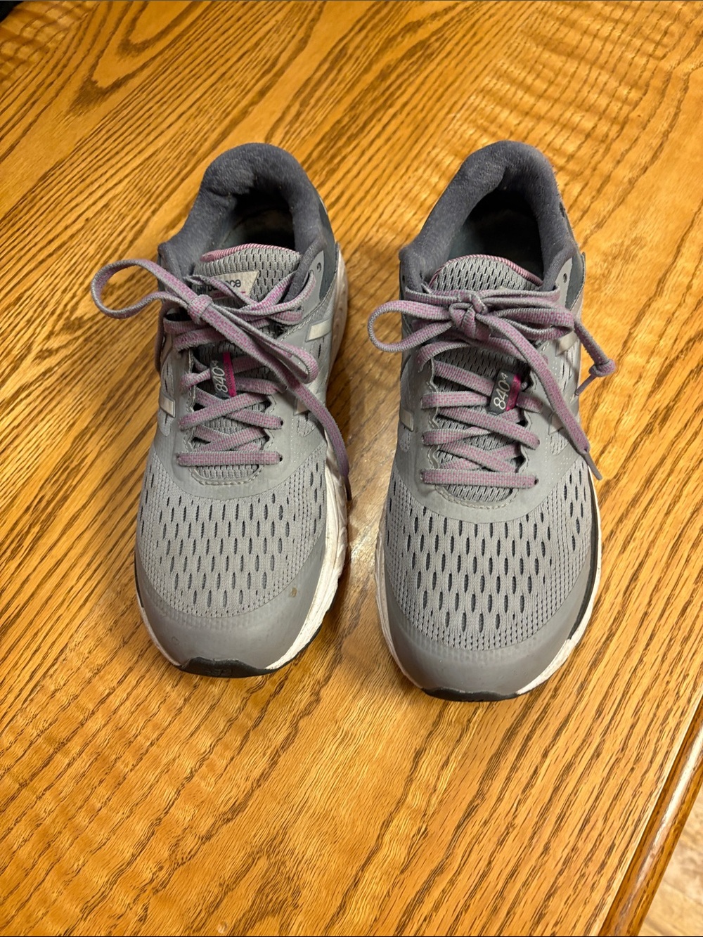 New Balance Women's Gray and Mauve Athletic Running Shoes - Picture 2 of 4